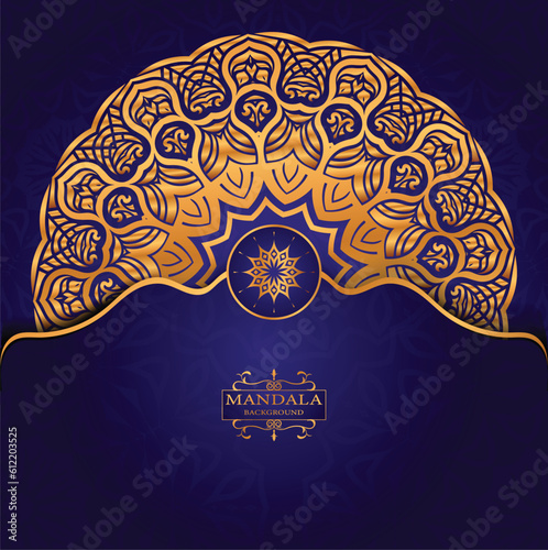 Vector golden color mandala art