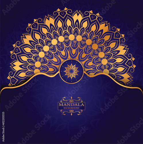 Vector golden color mandala art