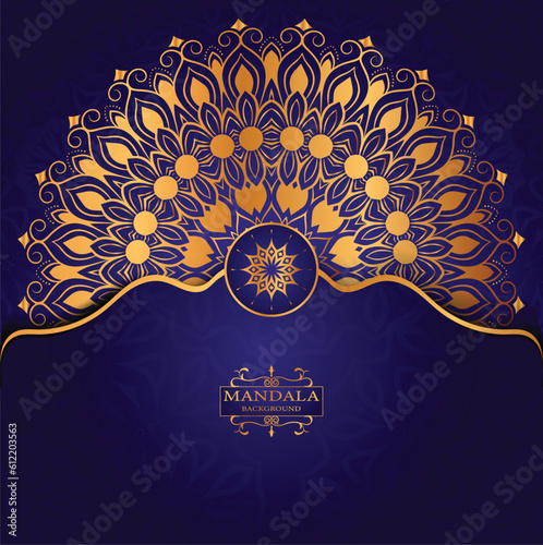 Vector golden color mandala art