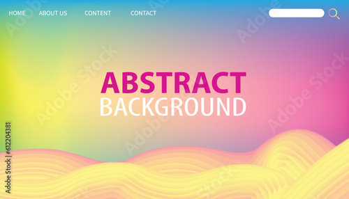 3d Poster with Fluid Shape. Landing Page Template. Abstract Futuristic Vector Background. Wave Music Poster Concept with Neon Pink and Blue Colors. Modern Website 