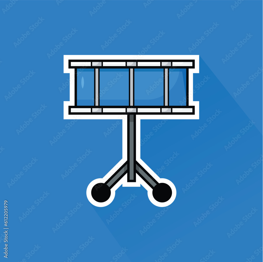 Illustration Vector of Blue Snare Drum in Flat Design Illustration Vector of Blue Snare Drum in Flat Design