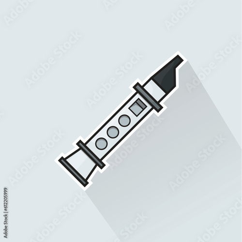 Illustration Vector of White Flute in Flat Design