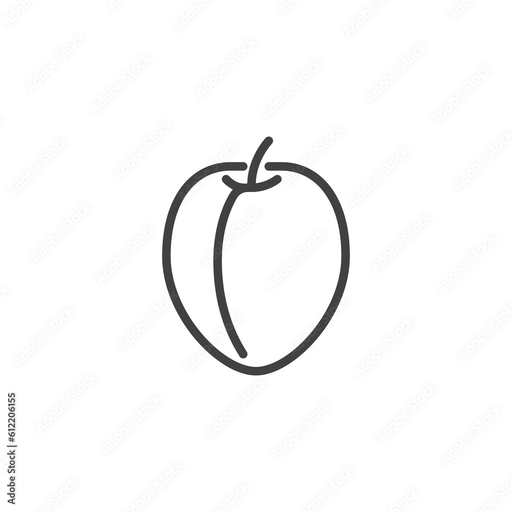Plum fruit line icon Plum fruit line icon