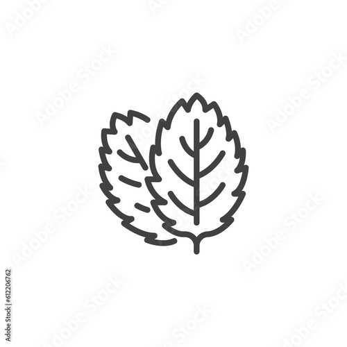 Mint leaf line icon