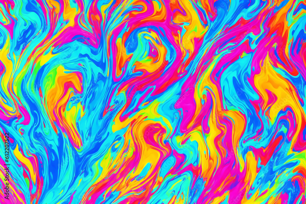 Obraz premium White and neon colors liquid wavy fluid abstract background. Trendy technology design backdrop. Generative AI .