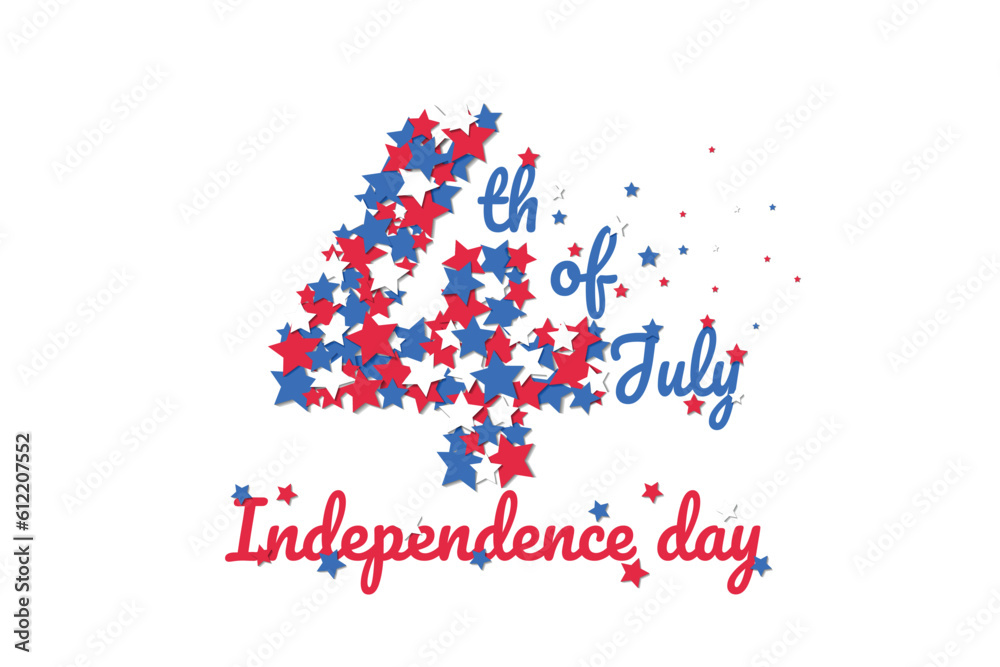 Fourth of July background design, American Independence Day vector illustration, 4th of July typography