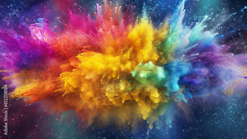 explosion of colored powder. Generative AI