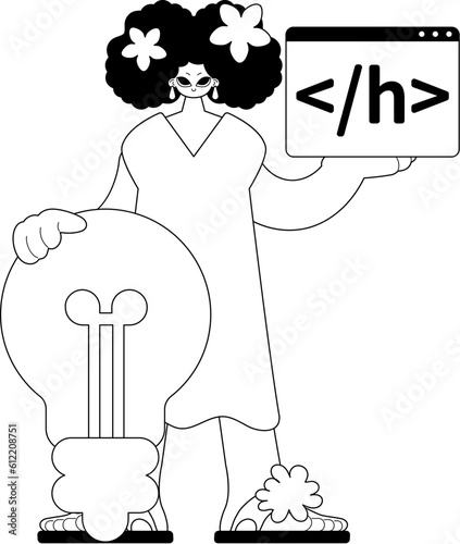 girlfriend with bombastic spark medulla oblongata oblongata oblongata and window with platform visualize . char and white grapevine artwork. Trendy style, Vector Illustration