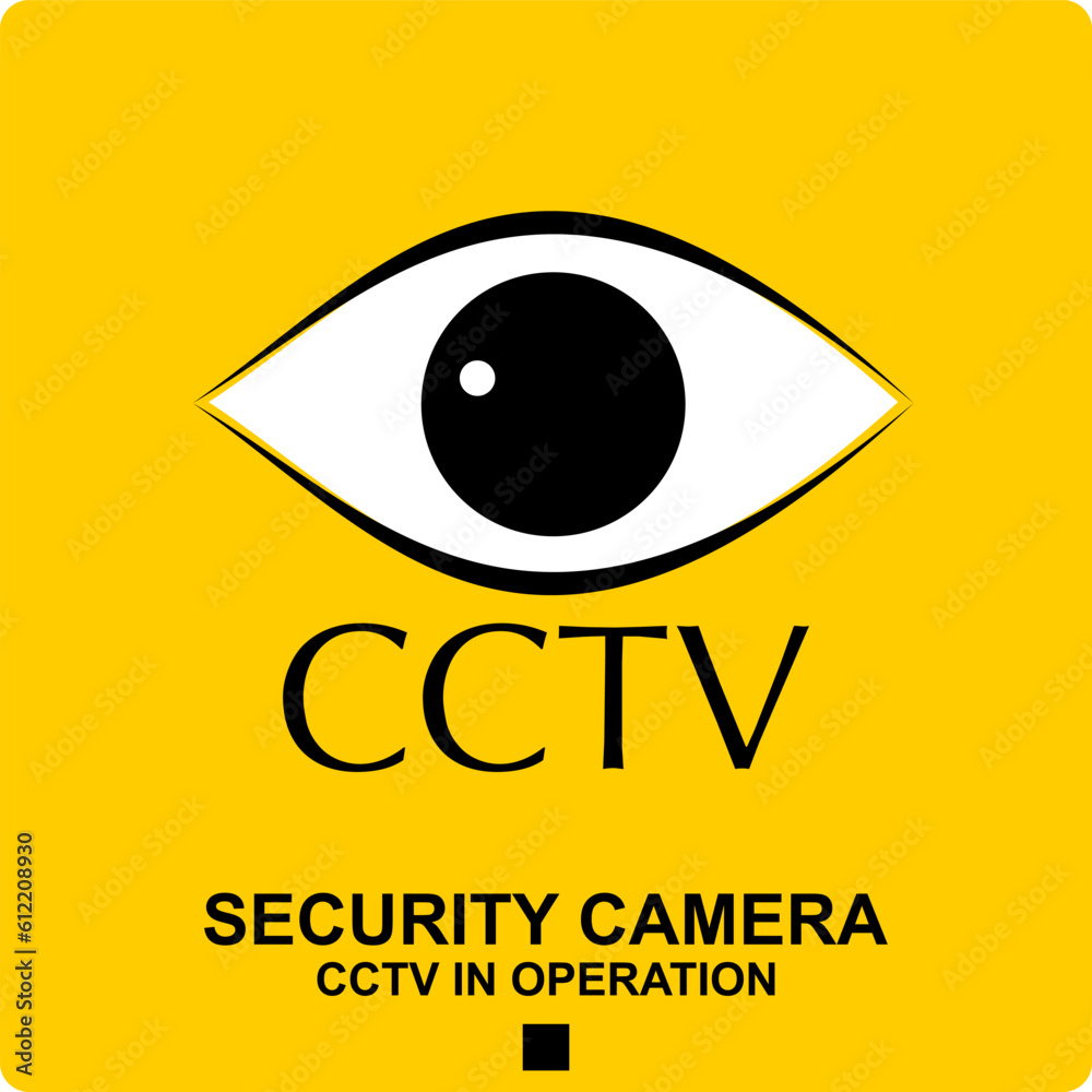 Cctv, security camera in operation, poster vector Cctv, security camera in operation, poster vector