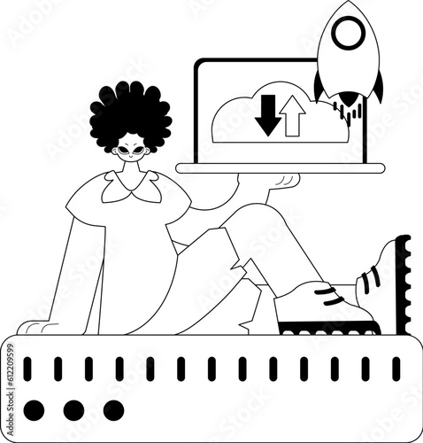 homosexual and waiter . confuse reposit typography . black and White transmit artwork. Trendy style, Vector Illustration