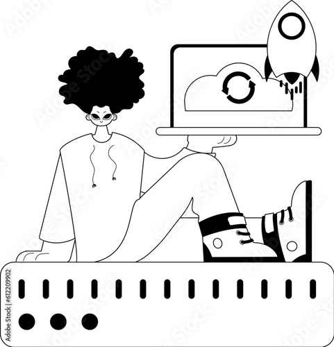 homosexual and waiter . confuse reposit typography . bootleg and White transmit artwork. Trendy style, Vector Illustration