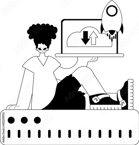 homosexual and waiter . confuse reposit typography . bootleg and White transmit artwork. Trendy style, Vector Illustration