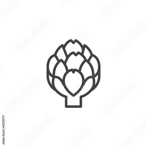 Artichoke flower line icon
