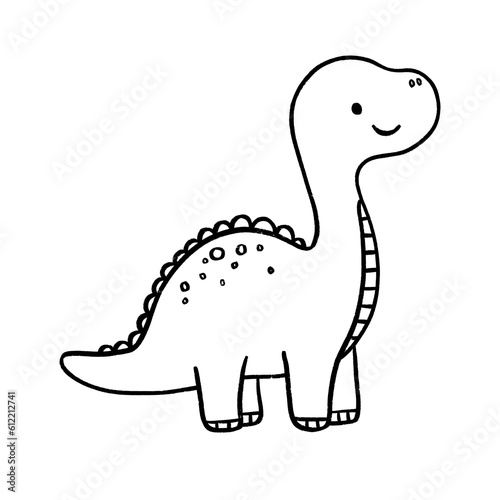 Fototapeta Naklejka Na Ścianę i Meble -  Cute dinosaur line for coloring