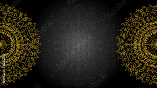 Luxury golden mandala label background.
