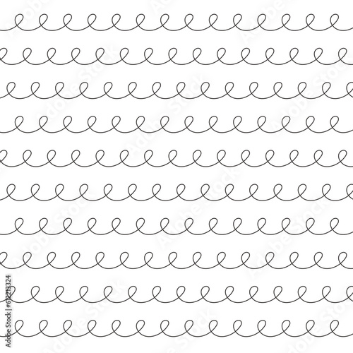 カールしたラインのシンプルな背景パターン モノクロ