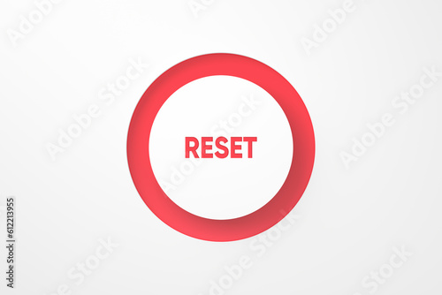 Obraz na płótnie Push button with the word reset on white background.