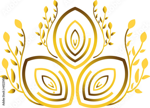 abstract gold floral design element
