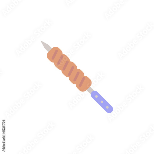 Shish kebab on skewer flat icon