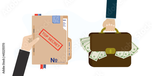 Big hand give briefcase after job interview. Employment process. Resume and african american man candidate holds box with things. New male employee,