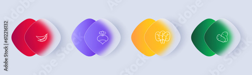 Vegetables. Nutritious plant-based foods, rich in vitamins, minerals, and fiber, essential for a healthy diet and balanced nutrition. Glassmorphism style. Vector line icon