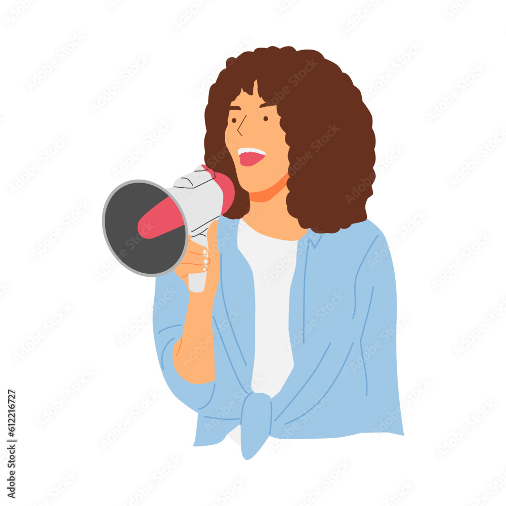 vector illustration concept of a person screaming with a loudspeaker, megaphone vector illustration concept of a person screaming with a loudspeaker, megaphone
