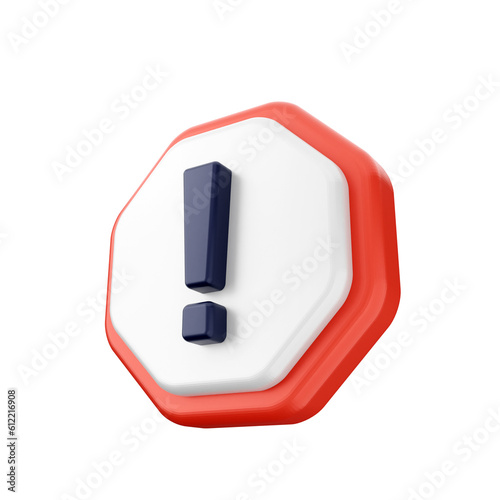 Fotografie 3d caution warning danger alert sing icon illustration render