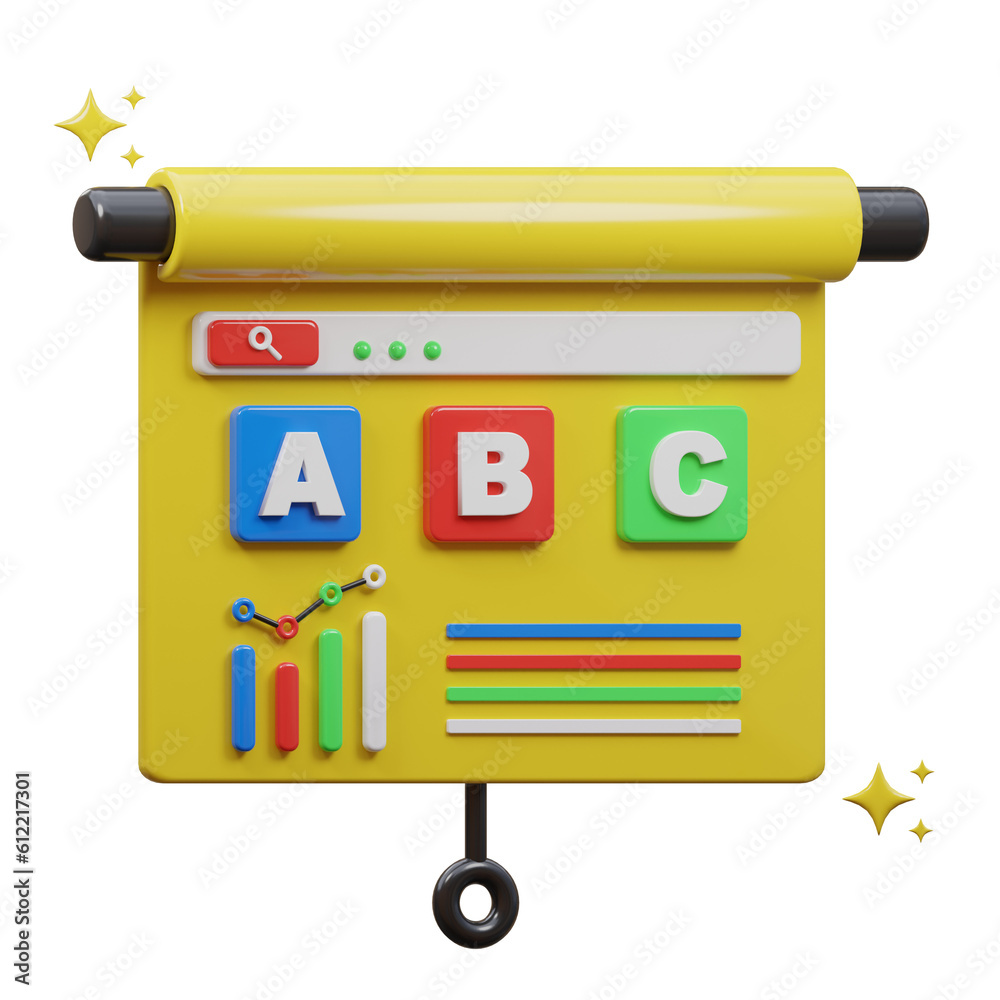 3D presentation icon illustration 3D presentation icon illustration