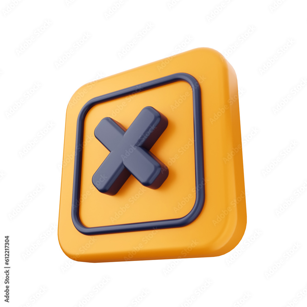 Obraz premium 3d caution warning danger alert sing icon illustration render