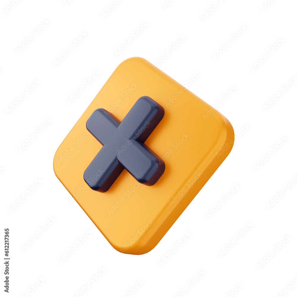 Fototapeta premium 3d caution warning danger alert sing icon illustration render