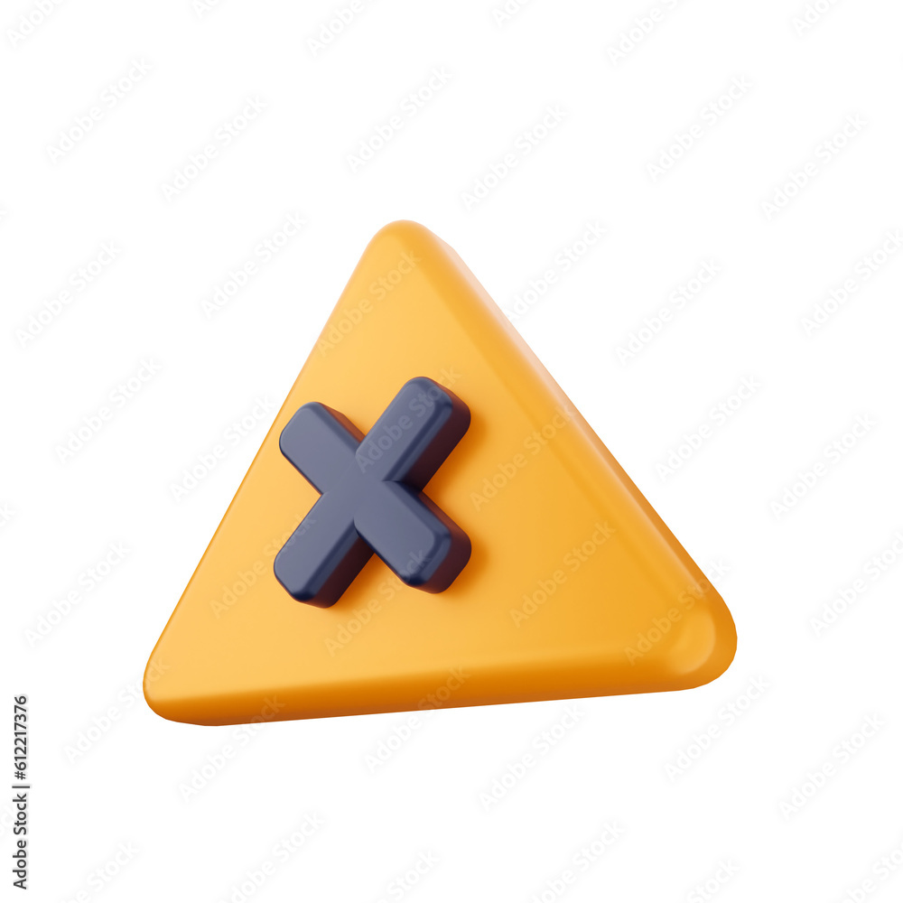 Obraz premium 3d caution warning danger alert sing icon illustration render