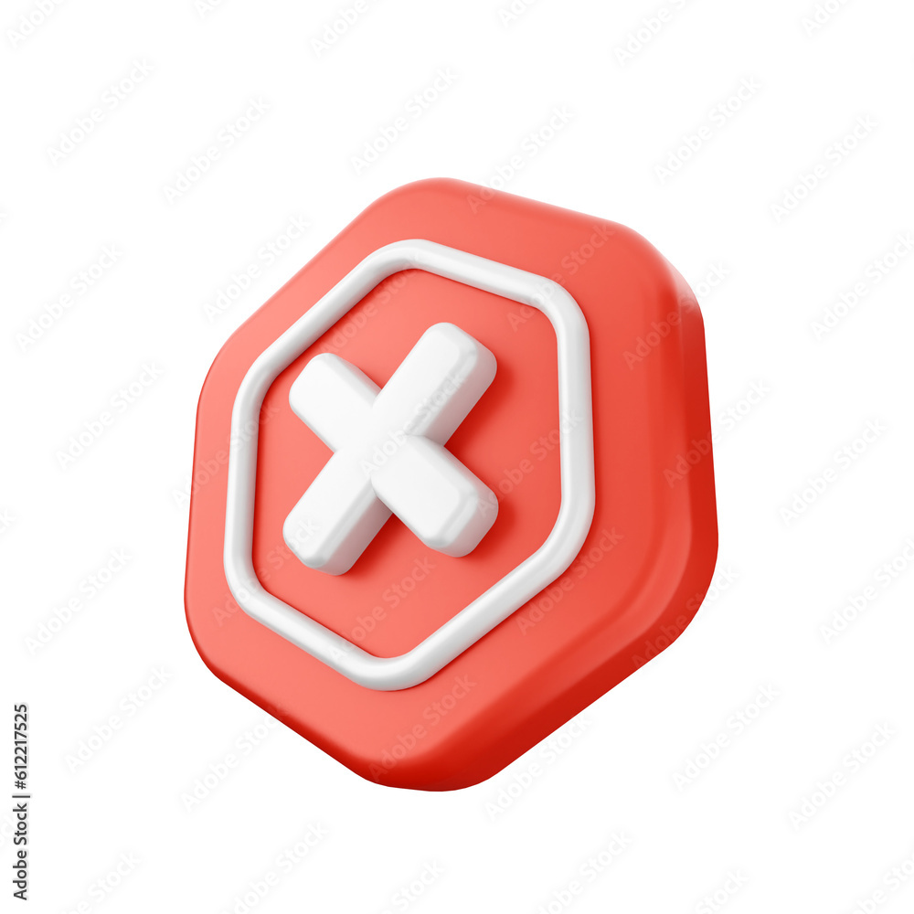Obraz premium 3d caution warning danger alert sing icon illustration render