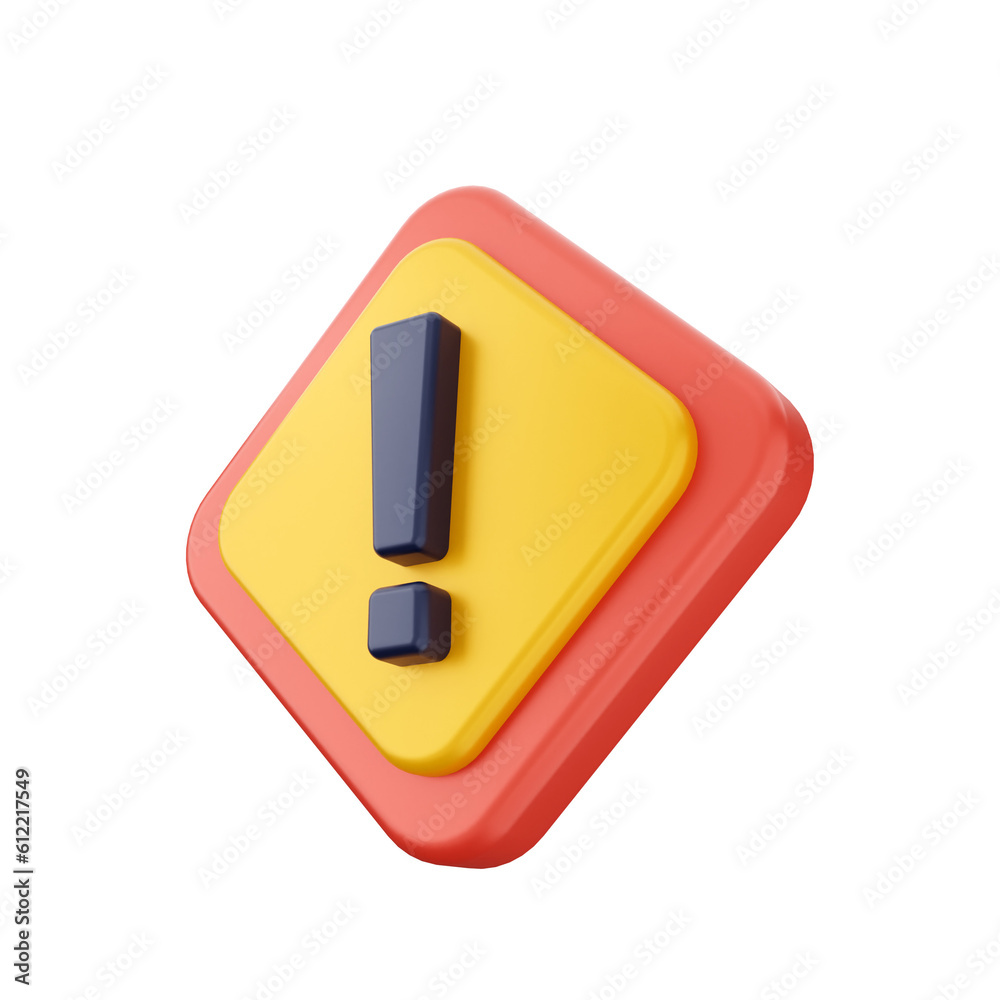 3d caution warning danger alert sing icon illustration render 3d caution warning danger alert sing icon illustration render