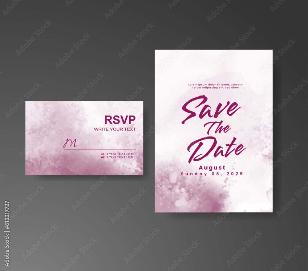 Wedding invitation with abstract watercolor background Wedding invitation with abstract watercolor background