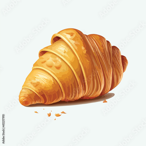 vector cute croissants cartoon style
