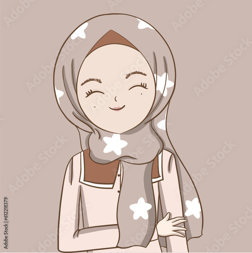muslim girl is smiling , cute girl smile