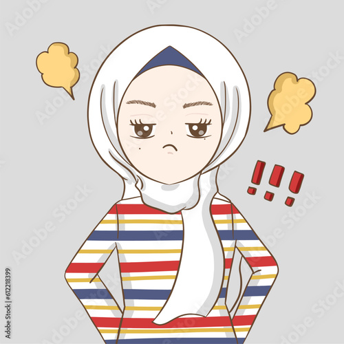 muslim girl is angry , hijab girl is angry , angry girl