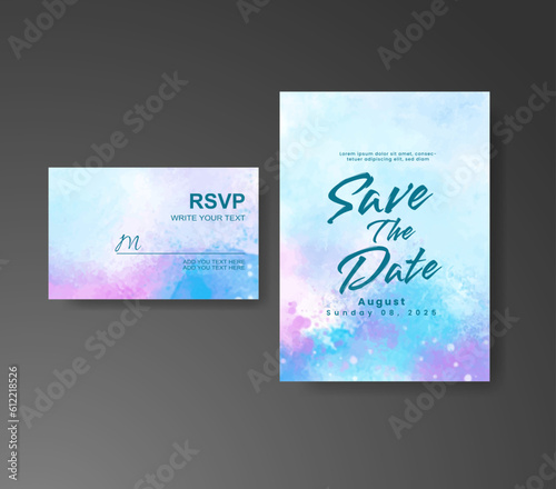 Wallpaper Mural Wedding invitation with abstract watercolor background Torontodigital.ca