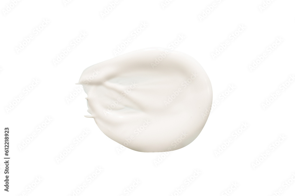 White cream sample isolated. Stroke body lotion element White cream sample isolated. Stroke body lotion element