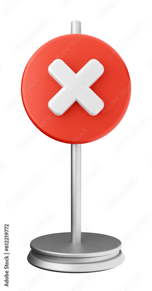 Fototapeta premium 3d caution warning danger alert sing icon illustration render