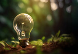 light bulb on green background,ai generated