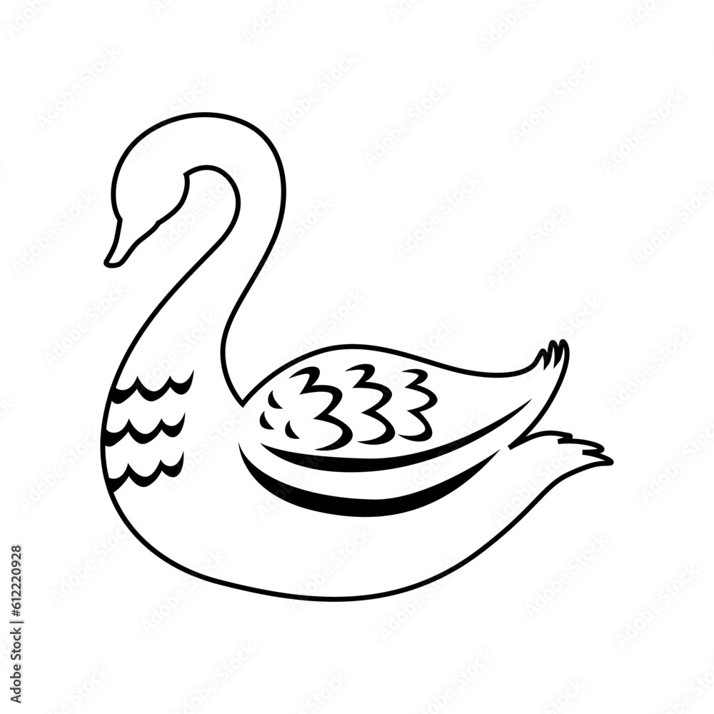 Swan vector icon. Bird illustration sign. Pond symbol or logo. Swan vector icon. Bird illustration sign. Pond symbol or logo.