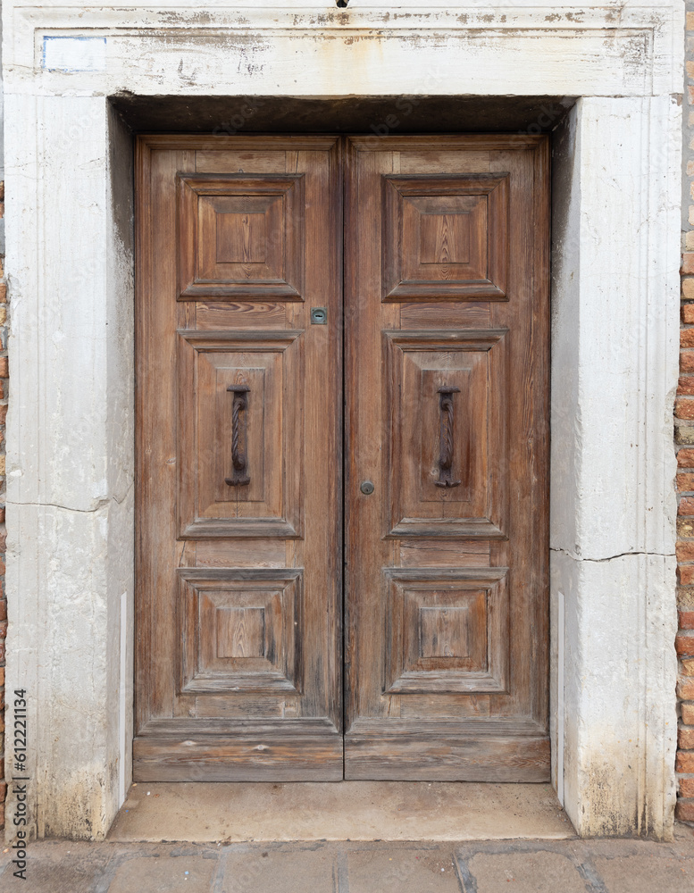 Historic, large old wooden door