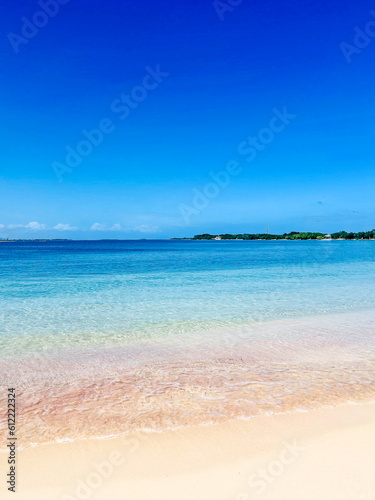 Beautiful sunny day on a Venezuelan Caribbean beach. vacation concept. Postcard. seascape. clear water. paradise. selective focus