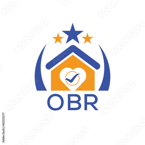OBR House logo Letter logo and star icon. Blue vector image on white background. KJG house Monogram home logo picture design and best business icon. 
