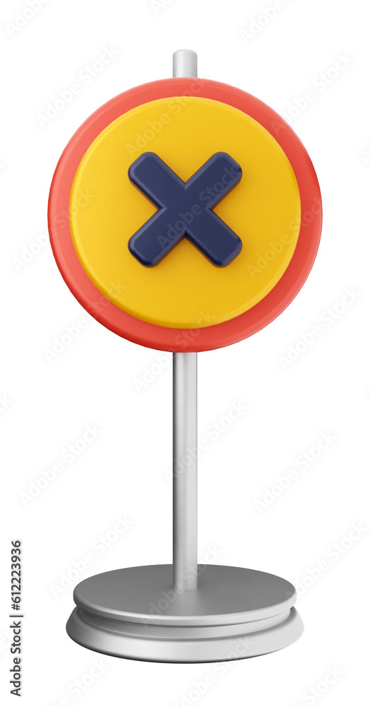 Fototapeta premium 3d caution warning danger alert sing icon illustration render