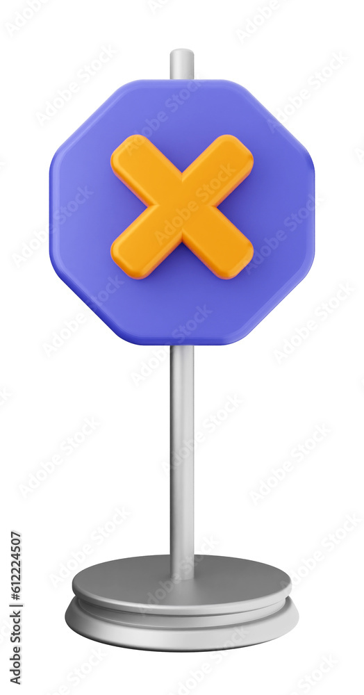 Fototapeta premium 3d caution warning danger alert sing icon illustration render