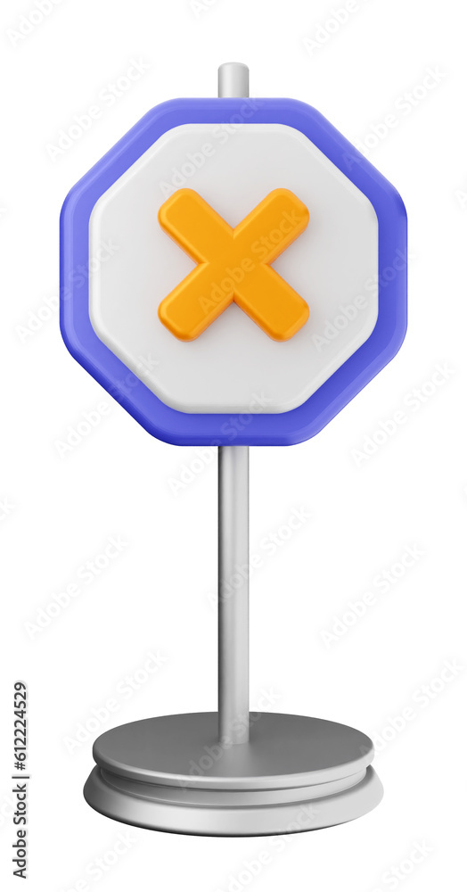 Obraz premium 3d caution warning danger alert sing icon illustration render