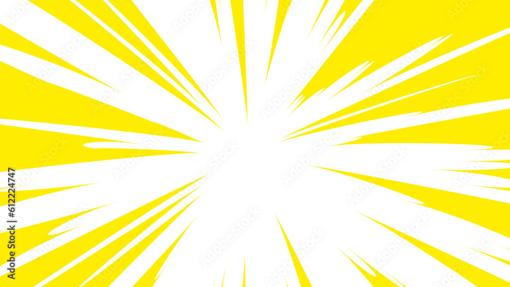 Obraz premium マンガ風シンプルオレンジ集中線背景