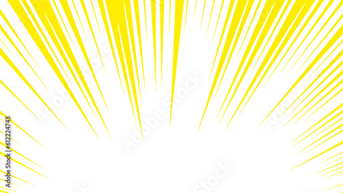 マンガ風シンプルオレンジ集中線背景